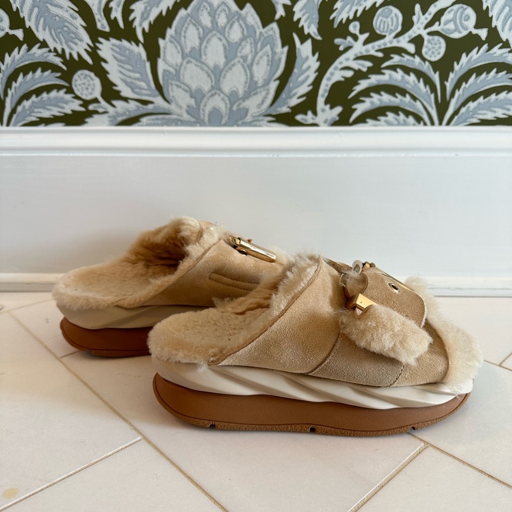 4cccees Mellow Shearling Slides as seen in Free People